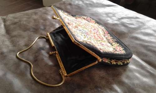 Vintage Austrian Petit Point Handbag Bag And Money Purse In Mint Condition