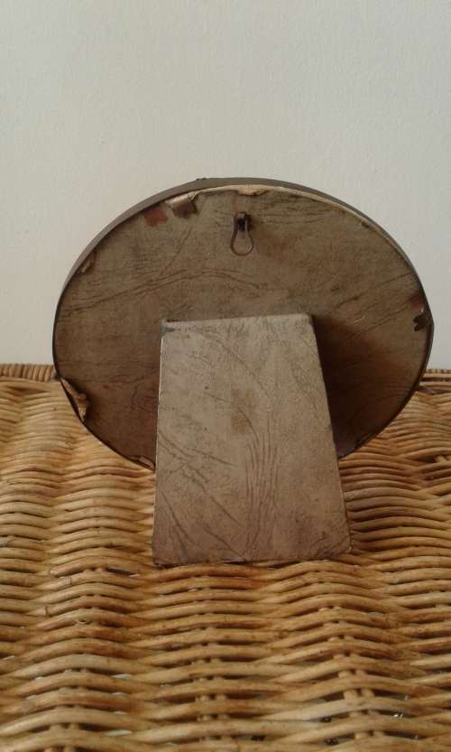 Antique Victorian Round Ornate Brass Picture Frame With Glass