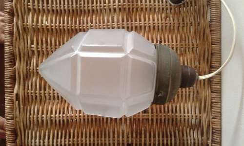 Art Deco Milk Glass Geometrical Sextagonal Honey Comb Ceiling Light Lamp