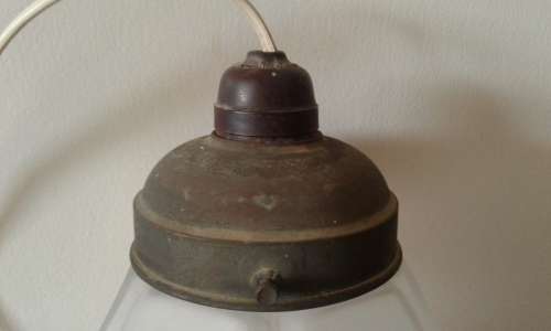 Art Deco Milk Glass Geometrical Sextagonal Honey Comb Ceiling Light Lamp