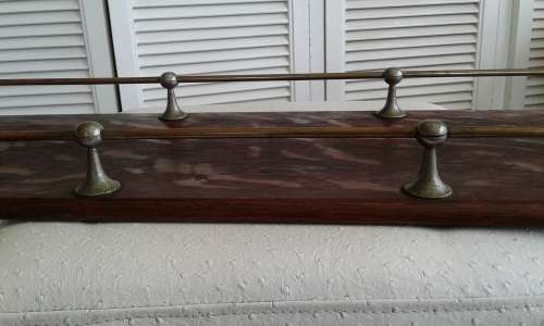 Antique Exquisite Large 1920 Art Deco Drinks Hors d`Ouevre Solid Wooden Serving Tray Brass Handles