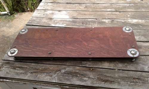 Antique Exquisite Large 1920 Art Deco Drinks Hors d`Ouevre Solid Wooden Serving Tray Brass Handles