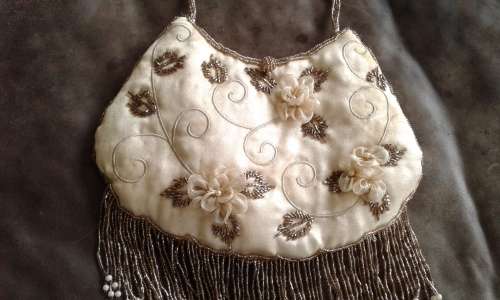 Vintage Evening Bag With Beaded Fringe