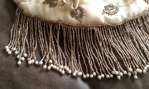 Vintage Evening Bag With Beaded Fringe
