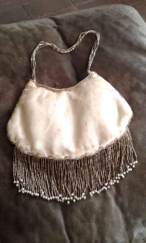 Vintage Evening Bag With Beaded Fringe