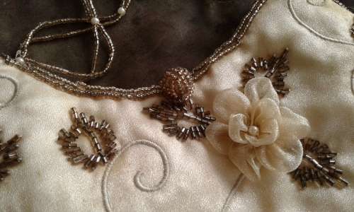 Vintage Evening Bag With Beaded Fringe