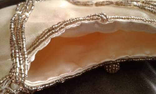 Vintage Evening Bag With Beaded Fringe