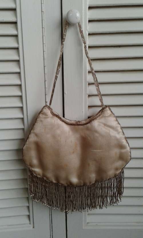 Vintage Evening Bag With Beaded Fringe