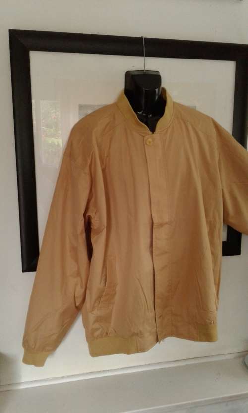 Vintage Italian Franco Farrini Mustard Yellow Gold Mens Bomber Jacket Size XL