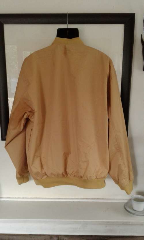 Vintage Italian Franco Farrini Mustard Yellow Gold Mens Bomber Jacket Size XL