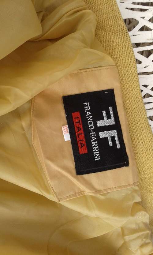 Vintage Italian Franco Farrini Mustard Yellow Gold Mens Bomber Jacket Size XL