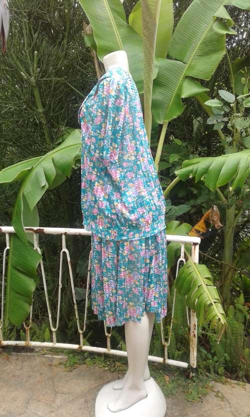 Vintage 1970s Two Piece Skirt And Top Dress Size16