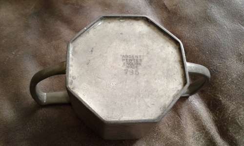 Antique Argent Pewter Hammered Milk Jug And Sugar Bowl  735 Made In England