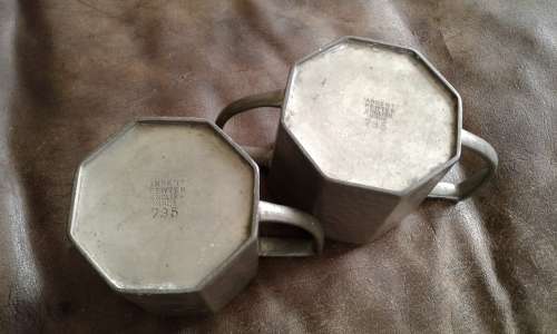 Antique Argent Pewter Hammered Milk Jug And Sugar Bowl  735 Made In England