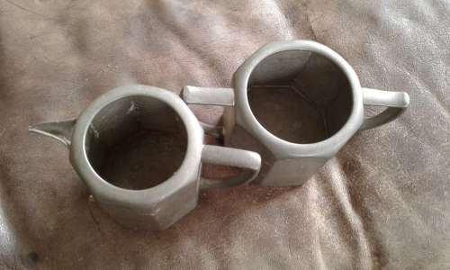 Antique Argent Pewter Hammered Milk Jug And Sugar Bowl  735 Made In England