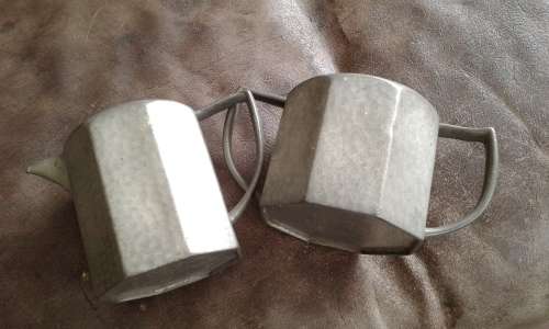 Antique Argent Pewter Hammered Milk Jug And Sugar Bowl  735 Made In England