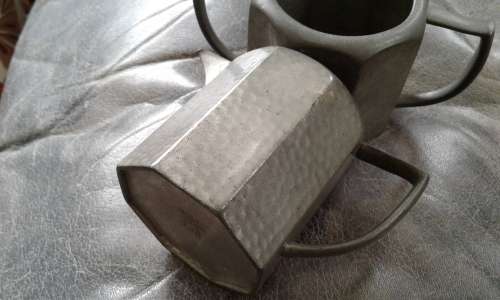 Antique Argent Pewter Hammered Milk Jug And Sugar Bowl  735 Made In England