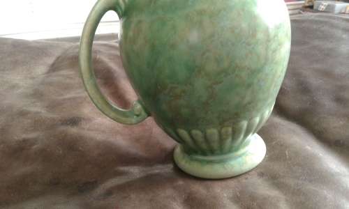 Art Deco Crown Devon Marbled Green Milk Jug