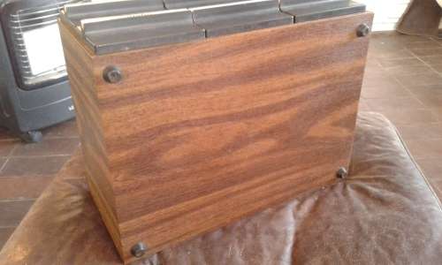 Vintage Mid Century Modern Wooden Audio Cassette Tape Storage Box Holder For 72 Cassettes