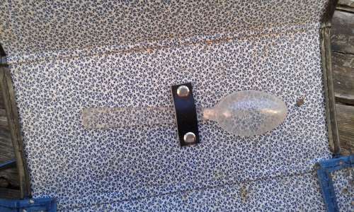 Vintage RSA AA Blue Travel Box Small Suitcase With Spoon