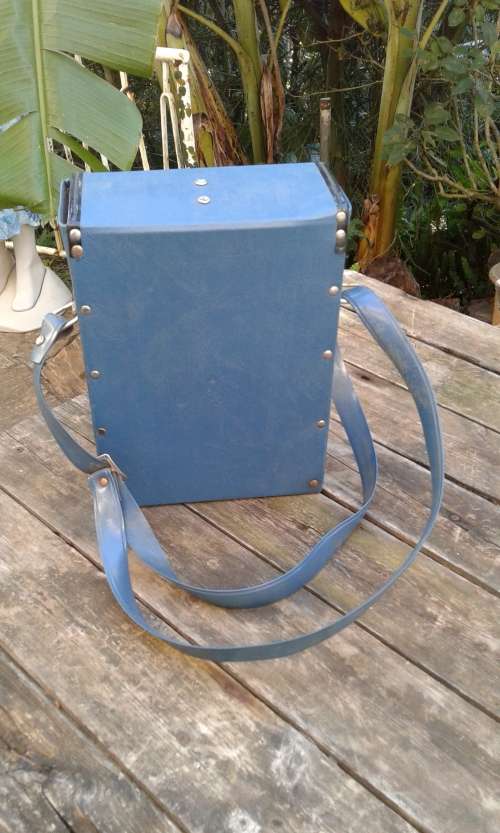 Vintage RSA AA Blue Travel Box Small Suitcase With Spoon