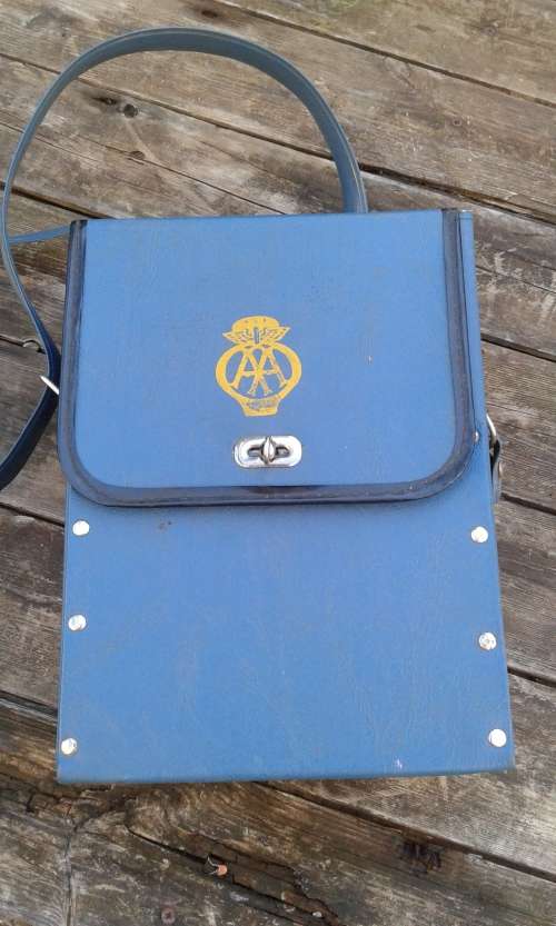 Vintage RSA AA Blue Travel Box Small Suitcase With Spoon