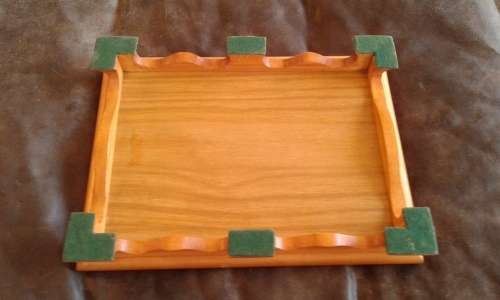 Vintage Wood Large Mid Century Modern Pot Or Plate Stand With Handmade Tile