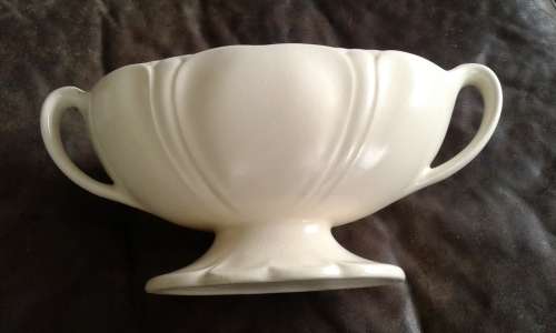 Vintage Large Cream White Flower Urn Vase Drostdy Or Lucia Ware Marked 1187
