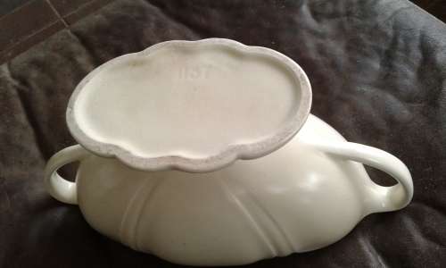 Vintage Large Cream White Flower Urn Vase Drostdy Or Lucia Ware Marked 1187