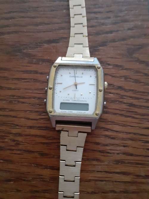 Vintage Rare BULOVA Caravelle Quartz Chronograph Mens Watch 1960s Original Wrist Band Not Tested