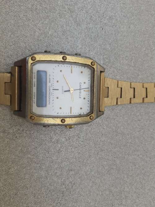 Vintage Rare BULOVA Caravelle Quartz Chronograph Mens Watch 1960s Original Wrist Band Not Tested