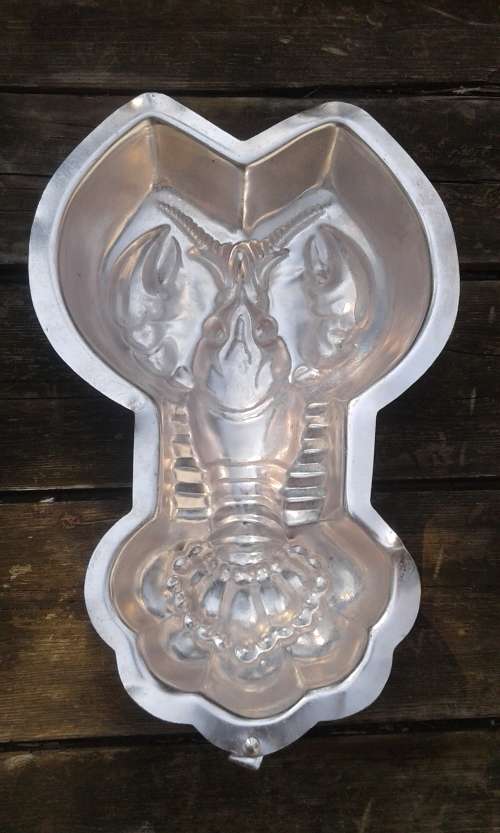 Vintage Large Lobster Crayfish Aluminium Pate Jelly Mould