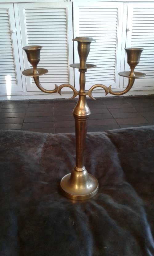Beautiful Vintage 3 Arm Brass Candelabra Candle Holder