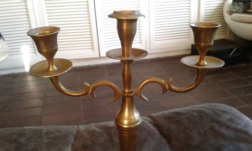 Beautiful Vintage 3 Arm Brass Candelabra Candle Holder