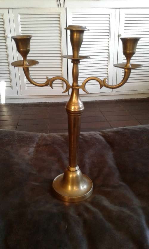Beautiful Vintage 3 Arm Brass Candelabra Candle Holder