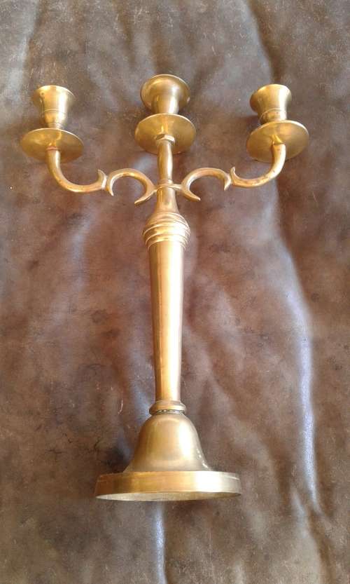 Beautiful Vintage 3 Arm Brass Candelabra Candle Holder