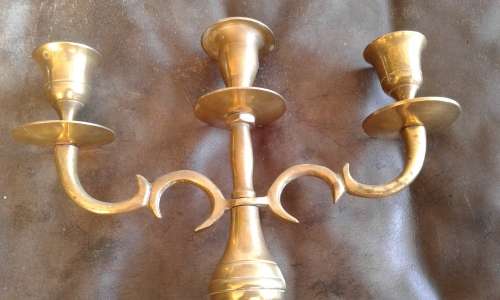 Beautiful Vintage 3 Arm Brass Candelabra Candle Holder