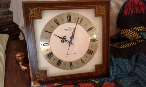 Rare Mid Century Vintage Aichi Tokei Aichron S Wooden Transistor Wall Clock Retro Japan