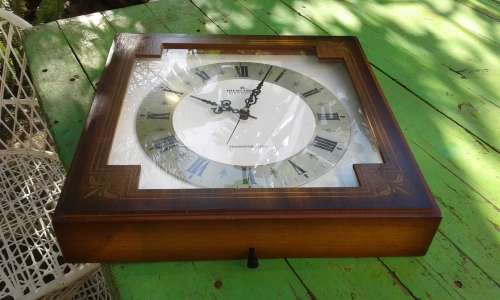 Rare Mid Century Vintage Aichi Tokei Aichron S Wooden Transistor Wall Clock Retro Japan