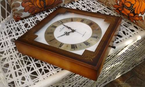 Rare Mid Century Vintage Aichi Tokei Aichron S Wooden Transistor Wall Clock Retro Japan