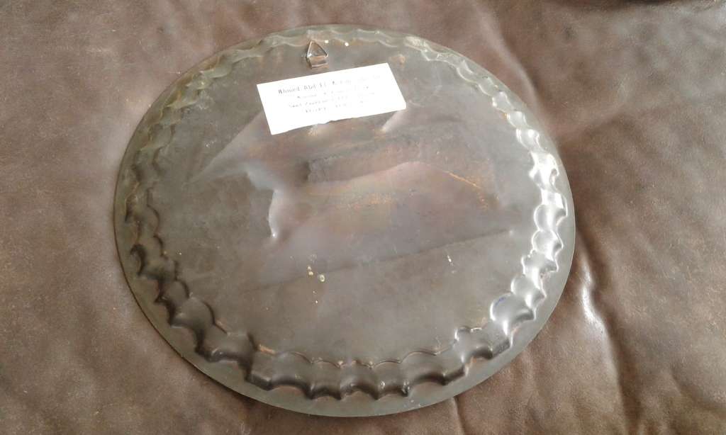 Rare Vintage Egyptian Revival Handwork Brass Copper Sphinx And Pyramid Wall Plate Port Said