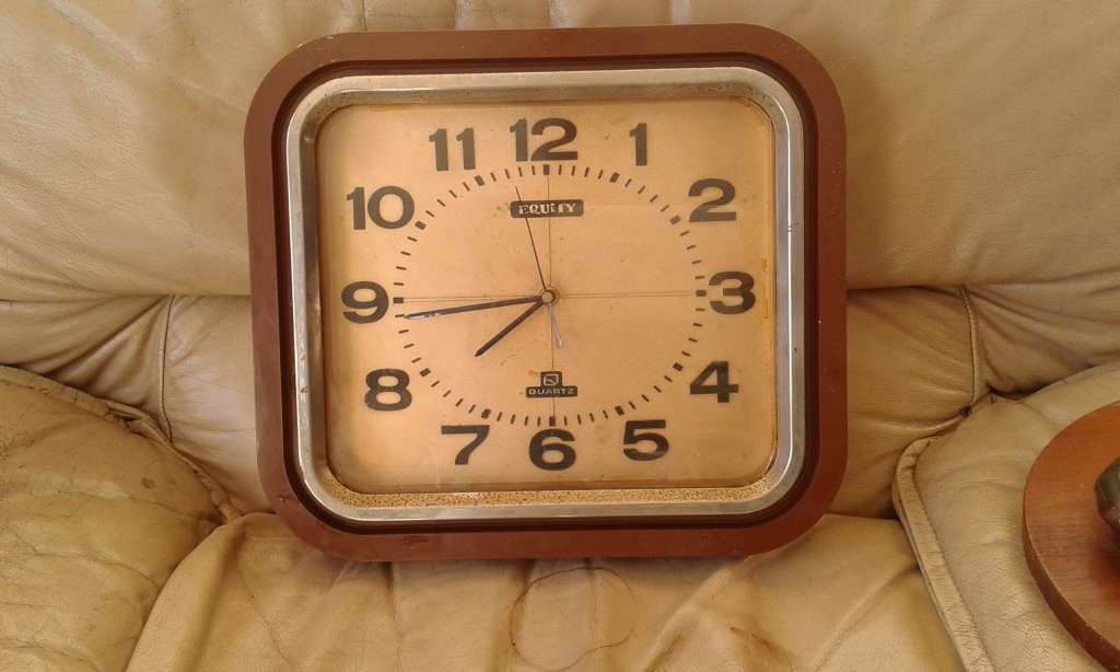 Vintage Equity Large Wall Quartz Clock 1970s