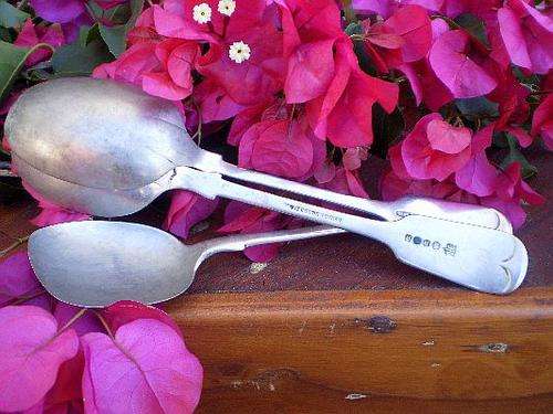 3 Very old Silver soup spoons, marked