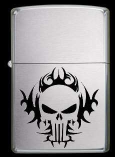 Tribal Skull Zippo Style Oil Lighter