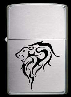 TribalLion Head Zippo Style Oil Lighter