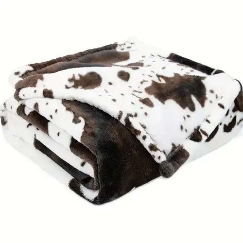 Soft and warm cow print blanket-plush