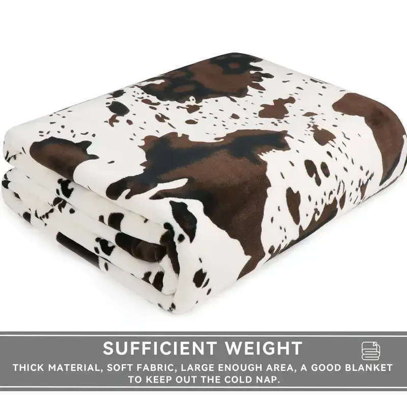Soft and warm cow print blanket-plush