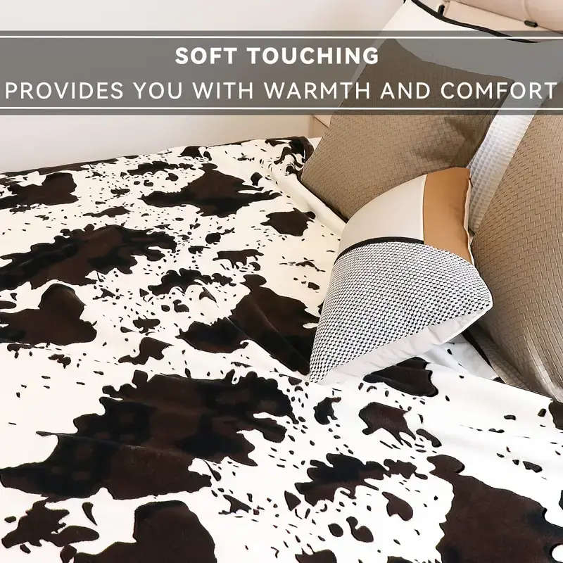 Soft and warm cow print blanket-plush