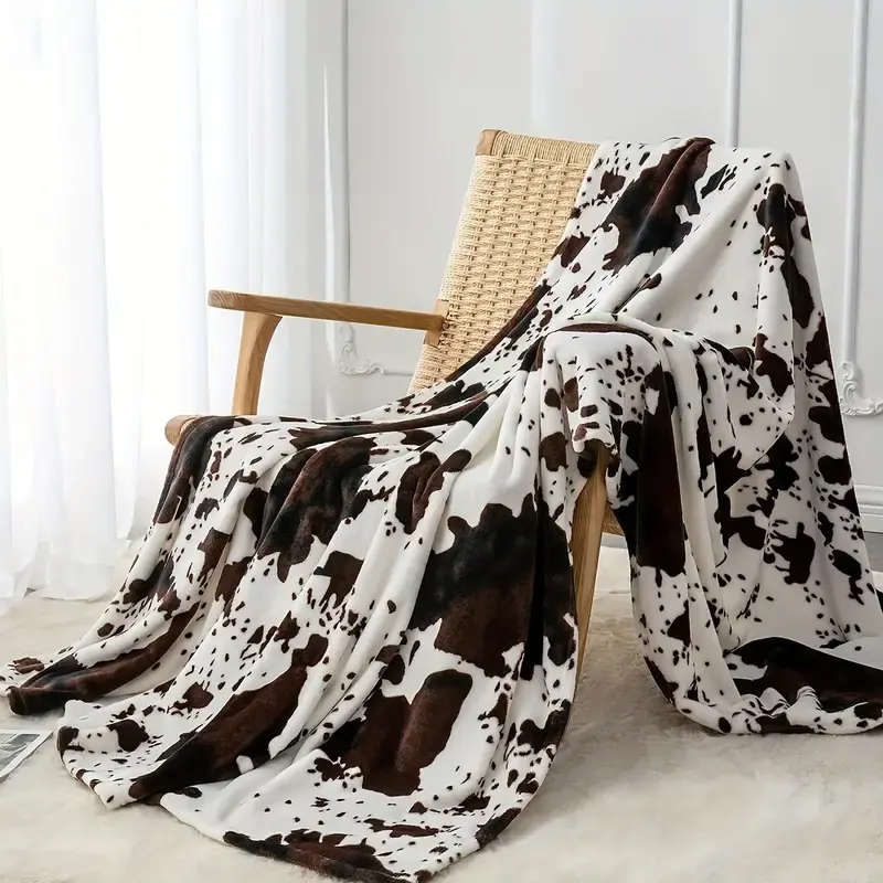 Soft and warm cow print blanket-plush