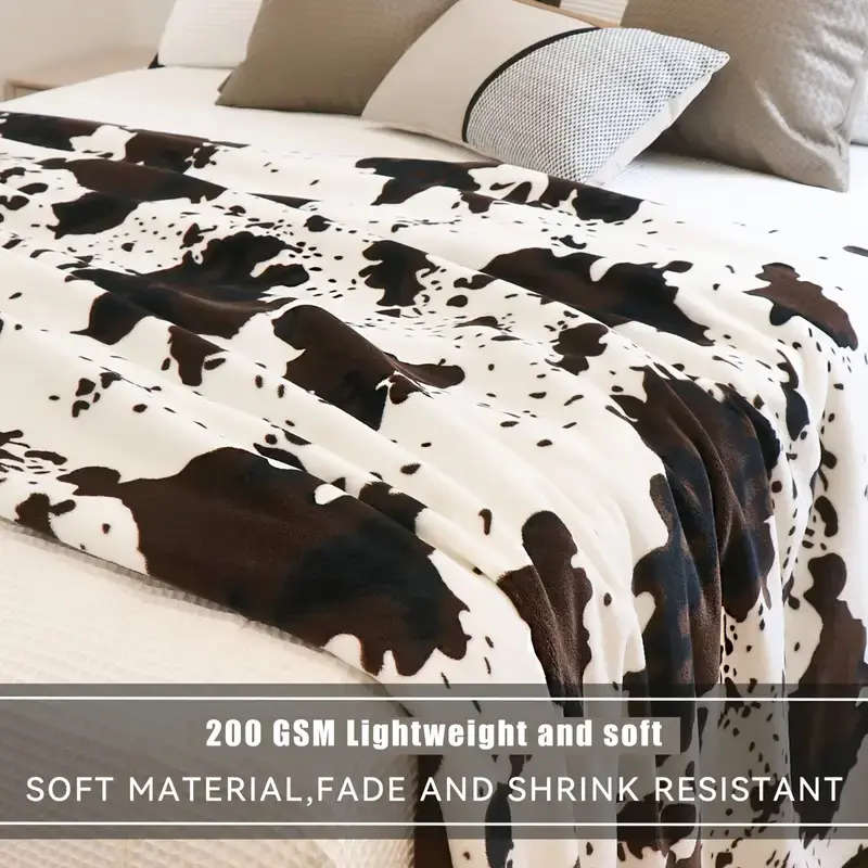 Soft and warm cow print blanket-plush